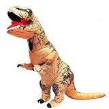 Inflatable Adult Dinosaur T-Rex Costume Suit Fancy Dress Halloween (Brown)