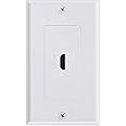 TENINYU Single HDMI Wall Plate, HDMI Socket Plug Insert Jack Outlet Panel Mount Support 4K 60Hz HDR 1080P 3D Ethernet Built in High Speed Cable Extension Coupler for Projector & Home Theater (1 Port)