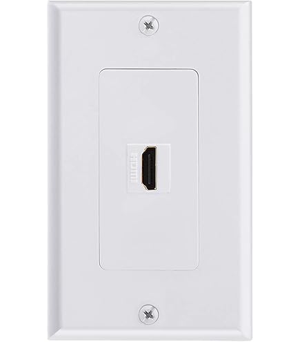 1-Port HDMI 1-Port Toslink Wall Plate Kit - White - View #3