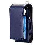 iQOS Electronic Cigarette Protective Holder Cigar Cover iQOS Wallet Case Electronic Cigarette PU Leather Carrying Case Box with Card Holder (Blue)