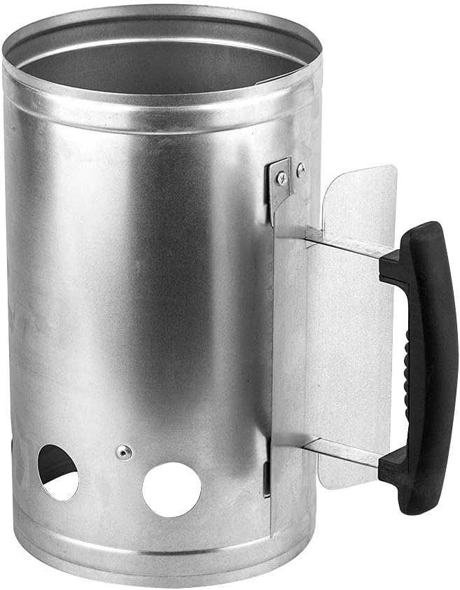 Sougem Charcoal Starter 11" X 7" Charcoal Chimney Starter Steel Barbecue BBQ Briquette Starters for Outdoor Cooking Grilling Camping Accessories : Garden & Outdoor