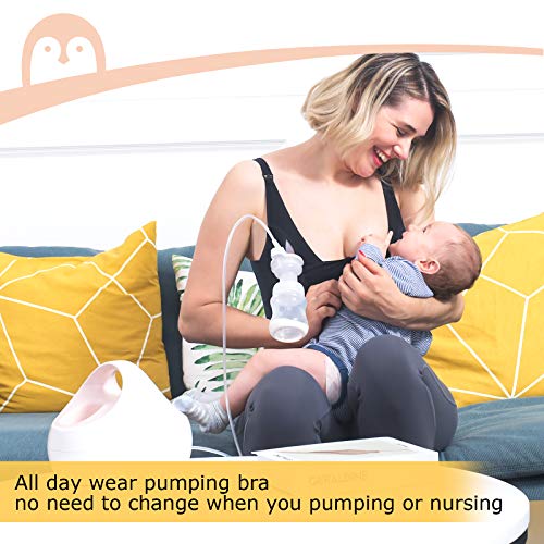Momcozy Smooth Pumping Bra Hands Free, Comfort Nursing and Pumping Bra