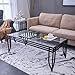 Roundhill Furniture Matrix 3-in-1 Metal Frame Accent Coffee & 2 End Table Set