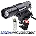 Sunspeed Waterproof USB Rechargeable LED Bike Light Set - LED Bright Headlight for Front and 1 Free USB Rechargeable Tail Light - 1 USB Rechargeable Battery Included - No-hassle Replacement Guarantee