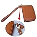 Nanafast Genuine Leather Gold Buckle Wrist Strap Replacement Hands-free Wristlet for Wallets/Keychain/Clutch (Brown with square buckle)