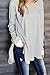 Women Casual Long Sleeve Thumb Hole Slide Slit Stripes Tunic Shirts
