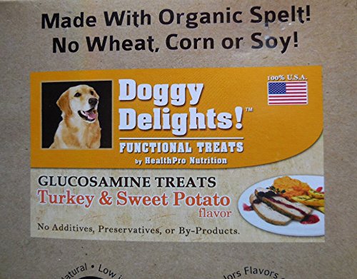 Doggy Delights Functional Treats Glucosamine Treats Turkey Sweet  Potato NO Additives, Corn,Wheat, or Soy