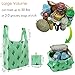 Reusable Grocery Bags 5Pack, Nylon Grocery Tote Foldable into Attached Pouch, Cactus Flamingo Gift Bags, Machine Washable, Durable and Lightweight