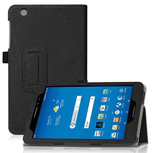 Famavala PU Leather Folio Stand Cover with Auto Wake / Sleep for AT&T Trek 2 HD 8-inch 4G LTE (2016 Release) Tablet (Black) Famavala PU Leather Folio Stand Cover with Auto Wake / Sleep for AT&T Trek 2 HD 8-inch 4G LTE (2016 Release) Tablet (Black)