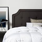 LUCID Bordered Upholstered Headboard with Square Tufting and Scalloped Edges King/California King Charcoal