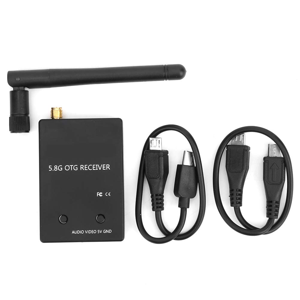 UVC OTG 5.8G 150CH Audio FPV Receiver for Phone and Computer, RP-SMA Female Connector, 2.4 x 1.6 x 0.4in