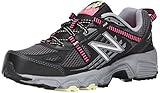 New Balance Women's WT410V4 Trail Shoe, Black/Pink, 8 B US