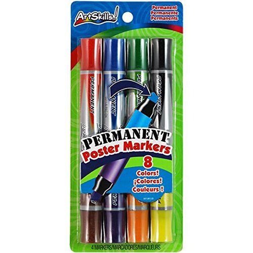 ArtSkills DualEnded Permanent Poster Markers, 8 Colors, 4ct, Classic