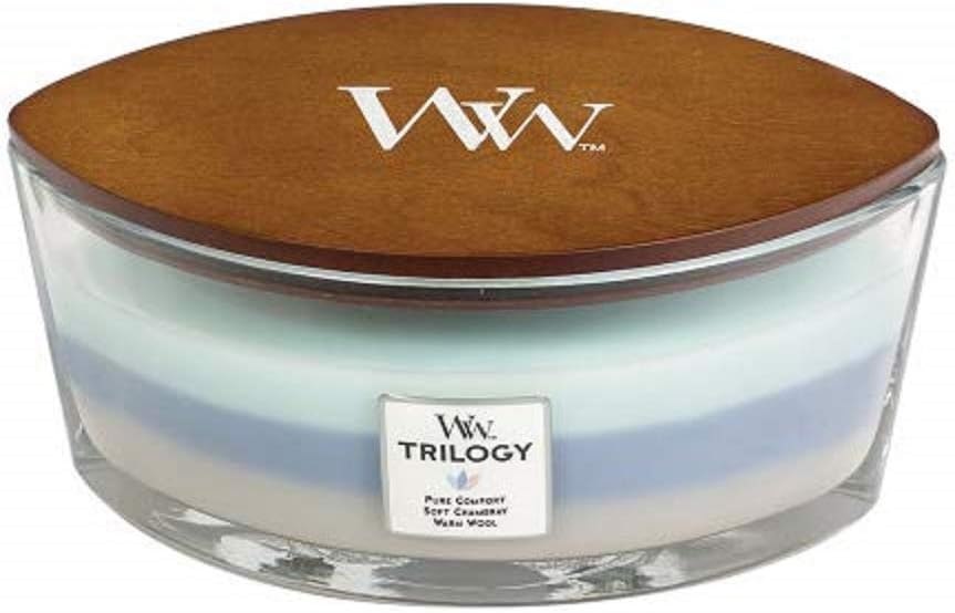 Woodwick Ellipse Scented Trilogy Candle with Hearthwick Flame, Woven Comforts