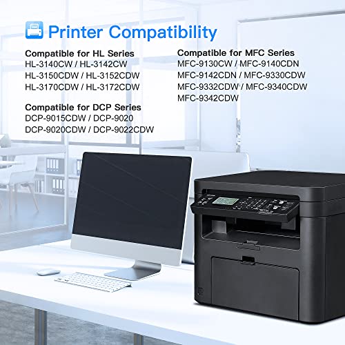 LxTek Toner Cartridges 5 Pieces Compatible with Brother TN-241 TN-245 TN-242 TN-246 for Brother MFC-9332CDW DCP-9022CDW HL-3142CW MFC-9142CDN HL-3152CDW MFC-9140CDN MFC-9342CDW DCP-9017CDW 9020CDW HL-3140CW