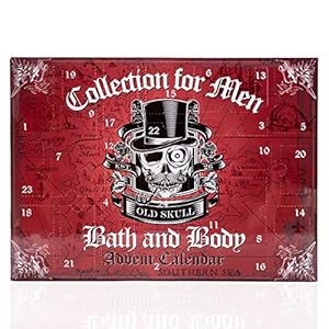 accentra Adventskalender für Männer im Totenkopf – Design, Stylischer Beauty Herren Weihnachtskalender mit 24 Kosmetik…