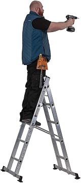 Werner 5 in 1 Combination Ladder with Platform - Stepladder Extension Stairwell view 3