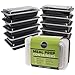 Meal Prep Containers with Lids, 10-Pack BPA Free Food Storage Container Microwaveable Dishwasher & Freezer Safe Black Plastic Bento Lunch Boxes, Reusable Portion Control - DuraHome (1 Compartment)