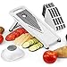 Mandoline Vegetable Slicer by Blue Sky Chef - Easy and adjustable 5 blade stainless steel cutter with kitchen safe wide guard - Commercial grade portable handheld grater - Thin julienne veggie chips