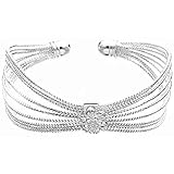 ANDI ROSE Women's Fashion Jewelry 925 Sterling Silver Plated Flower Bangle Friendship Love Bracelet