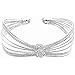 ANDI ROSE Women's Fashion Jewelry 925 Sterling Silver Plated Flower Bangle Friendship Love Bracelet