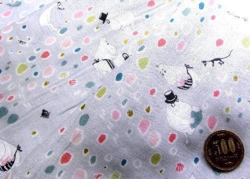 Amazon 40ｃｍ単位で販売 ダブルガーゼ 生地 布 キャラクター ムーミン 水辺のたからもの 薄グレー 柄番号１３ 綿100 生地幅 約106cm 商品の特性上 柄が多少歪んでいる場合がありますのでご了承ください ダブルガーゼ 生地 ガーゼ