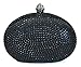 Chicastic Black Rhinestone Crystal Minaudiere Hard Mini Wedding Cocktail Evening Clutch Bag