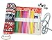 CreooGo Canvas Pencil Wrap, Pencils Roll Pouch Case Hold For 72 Colored Pencils (Pencils are not included)-Red elephant,72 Holes 