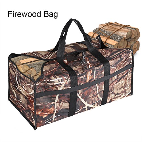 idalinya Firewood Log Carrier Wood Stove Accessories Storage Bag Large Capacity Oxford Fabric Firewood Wood Bag Outdoor Camping Log Carrier Camouflage Color - Thumbnail 7