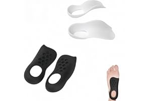RYANDESIGN Arch Support Insoles for Men and Women - Plantar Fasciitis Relief, Flat Feet Orthotic Inserts for Over Pronation, High Arch, Heel Pain - Sport & Work Shoe Insoles, Black and White, 2 Pairs