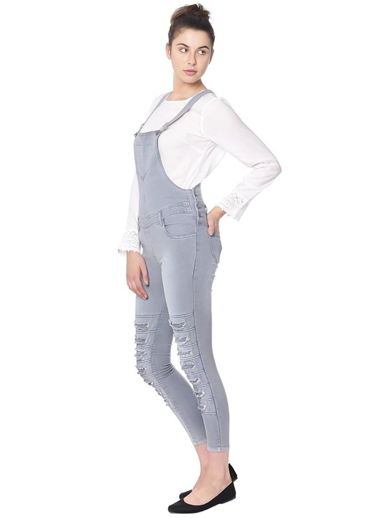 broadstar women denim grey dungarees