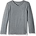 Burt's Bees Baby Boys' Toddler Organic Long Sleeve Reverse Seam High V Tee Shirt, Heather Grey, 4T