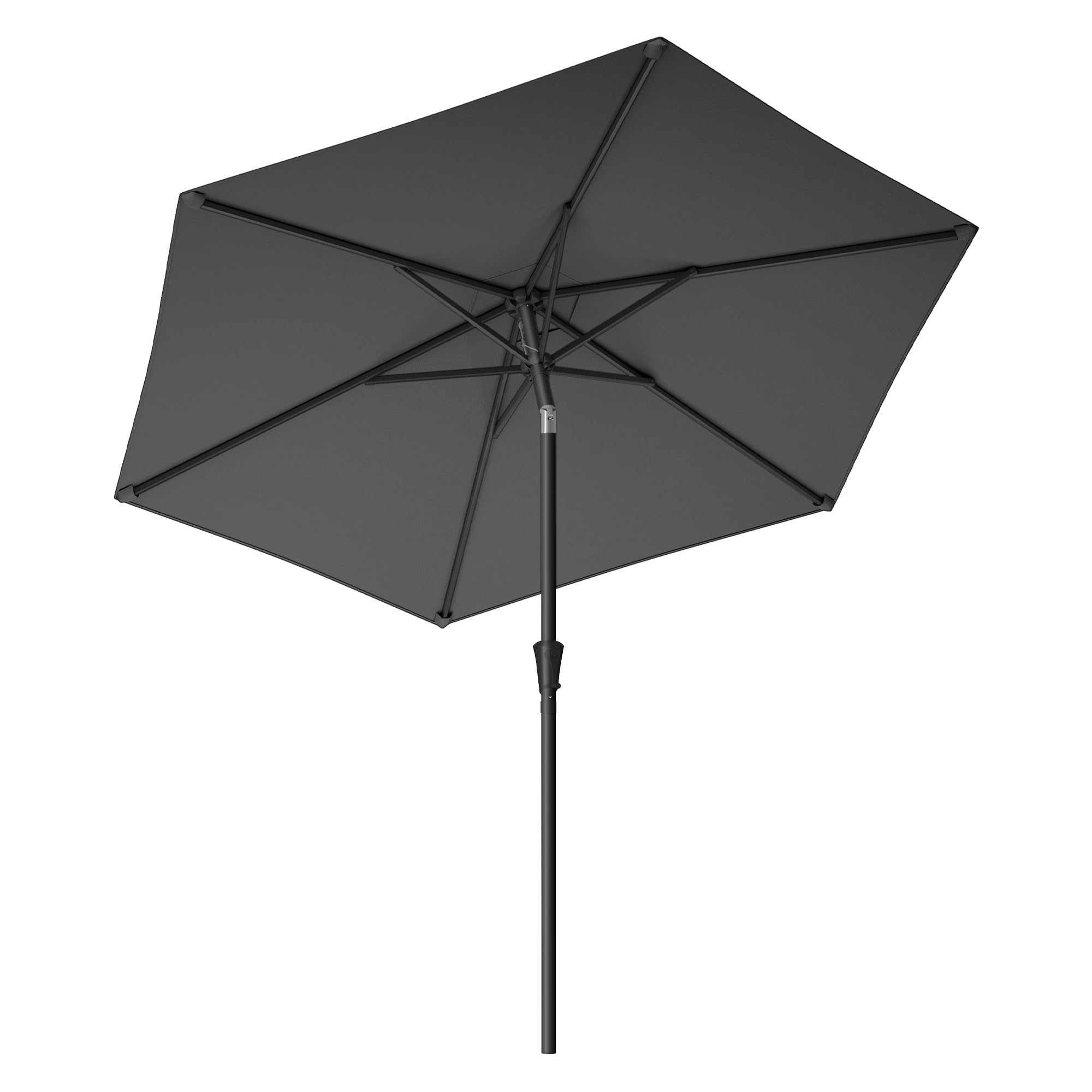 SONGMICS 2.7 m Garden Parasol Umbrella, UPF 50+, Sun Shade, 30° Tilt in 2 Directions, Crank Handle for Opening and Closing, for Outdoor Gardens Pool Balcony Patio, Base Not Included, Grey GPU27GY