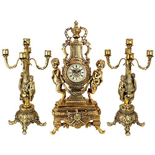 Design Toscano Inc Chateau Beaumont Grand Clock and Candelabra Ensemble