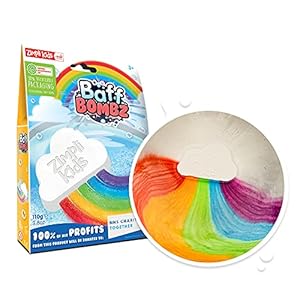 Large Cloud Rainbow Bath Bomb from Zimpli Kids, Magically Creates Multi-Colour Special Effect, Birthday Gifts for Boys…