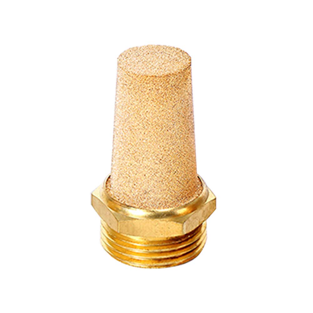 Beduan Pneumatic Brass Exhaust Muffler Filter, 3/4" Male Thread Hex Sintered