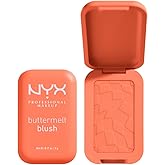 NYX PROFESSIONAL MAKEUP Buttermelt Powder Blush, Fade and Transfer-Resistant Blush, Up to 12HR Make Up Wear, Vegan Formula - Sooner The Butta