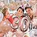30th Birthday Decorations - 40 Inch 30th Number Balloons Birthday Decorations Pink and Gold Happy Birthday Banner With Rose Gold Tinsel Foil Fringe Curtains Party Decorations