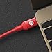 USB Type C to Type C Reversible Adapter / Connector Cable In Your Favorite Apple & Device Colors, Aluminum Shell, 6.6ft Tangle Free Braided Cord For Charging, Data Transfer by Adam Elements - Red