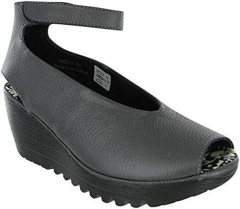 Bernie Mev Women's Mely Black Leather Open-Toe Wedge EUR 39