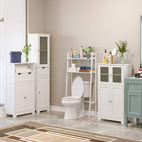 HOMECHO Bathroom Over Toilet Storage Shelf 2Tier Toilet Tower Holder