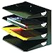 MMF Industries STEELMASTER Letter-Size Horizontal File Organizer | 4-Tier Tray Design | ID Label Holder | Black | Scratch & Chip-Resistant Finish | Durable Metal Steel | Wall File Organizer