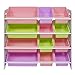 Best Choice Products 4-Tier Kids Wood Toy Storage Organizer Shelves Rack for Playroom, Bedroom, Living Room, Class Room w/ 12 Easy-to-Clean Removable Plastic Bins - Pastel