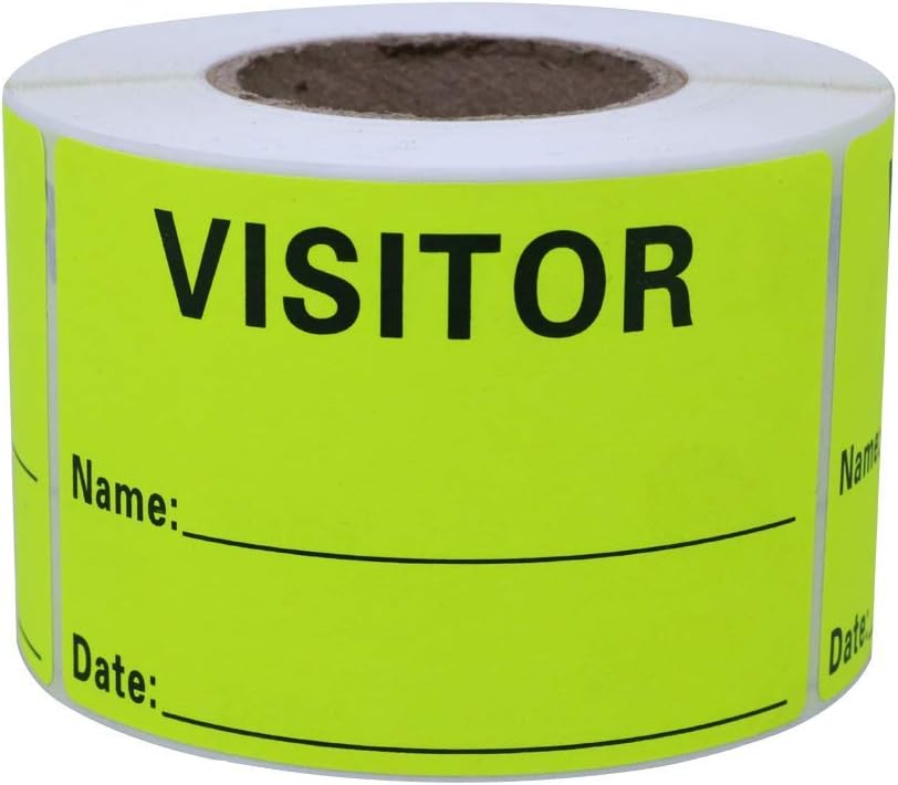 Visitor Pass Fluorescent Visitor Identification Labels Stickers 300