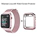 WEFU Compatible with Apple Watch Band 38mm 42mm with Case, Stainless Steel Mesh Milanese Loop with Adjustable Magnetic Closure Replacement for iWatch Band Compatible with Apple Watch Series 3 2 1