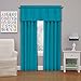 Eclipse Microfiber Valance Curtain For Windows, Solid, Rod Pocket For Kitchen, Living Room, Bedroom, And Bathroom, Single Panel, 42 in x 18 in, Rich Teal