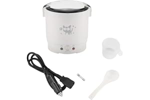 12V 100W 1L Electric Portable Multifunctional Rice Cooker Food Steamer for Cars Electric Rice Cooker (White)