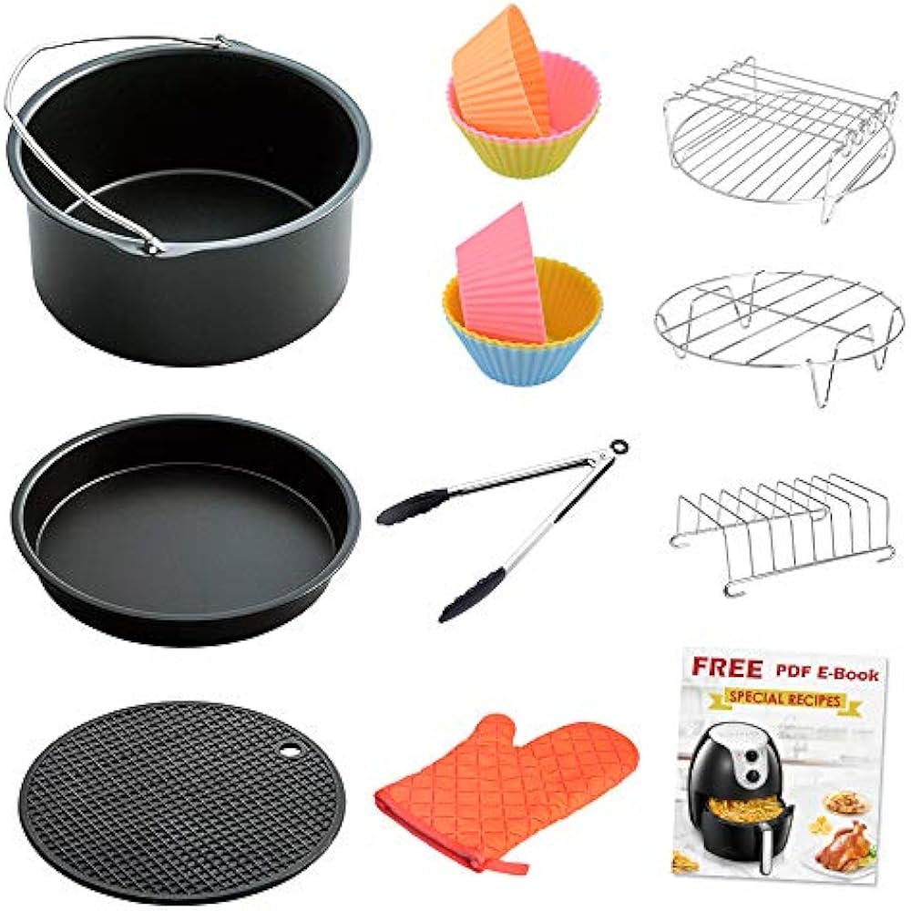 Air Deep Fryer Parts & Accessories 11 PCS Fit 4.2 Qt To 5.8 Qt, Inch