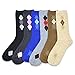 TeeHee Women's Ladies Value 6-Pack Crew Socks (Clocking Argyle)Size 9-11