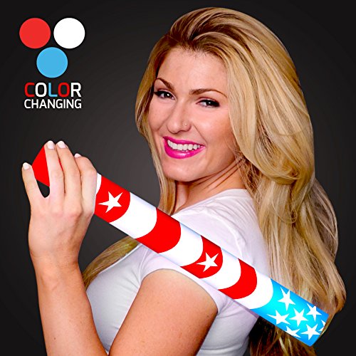 American Flag Light Up LED Foam Cheer Sticks (Set of 12)